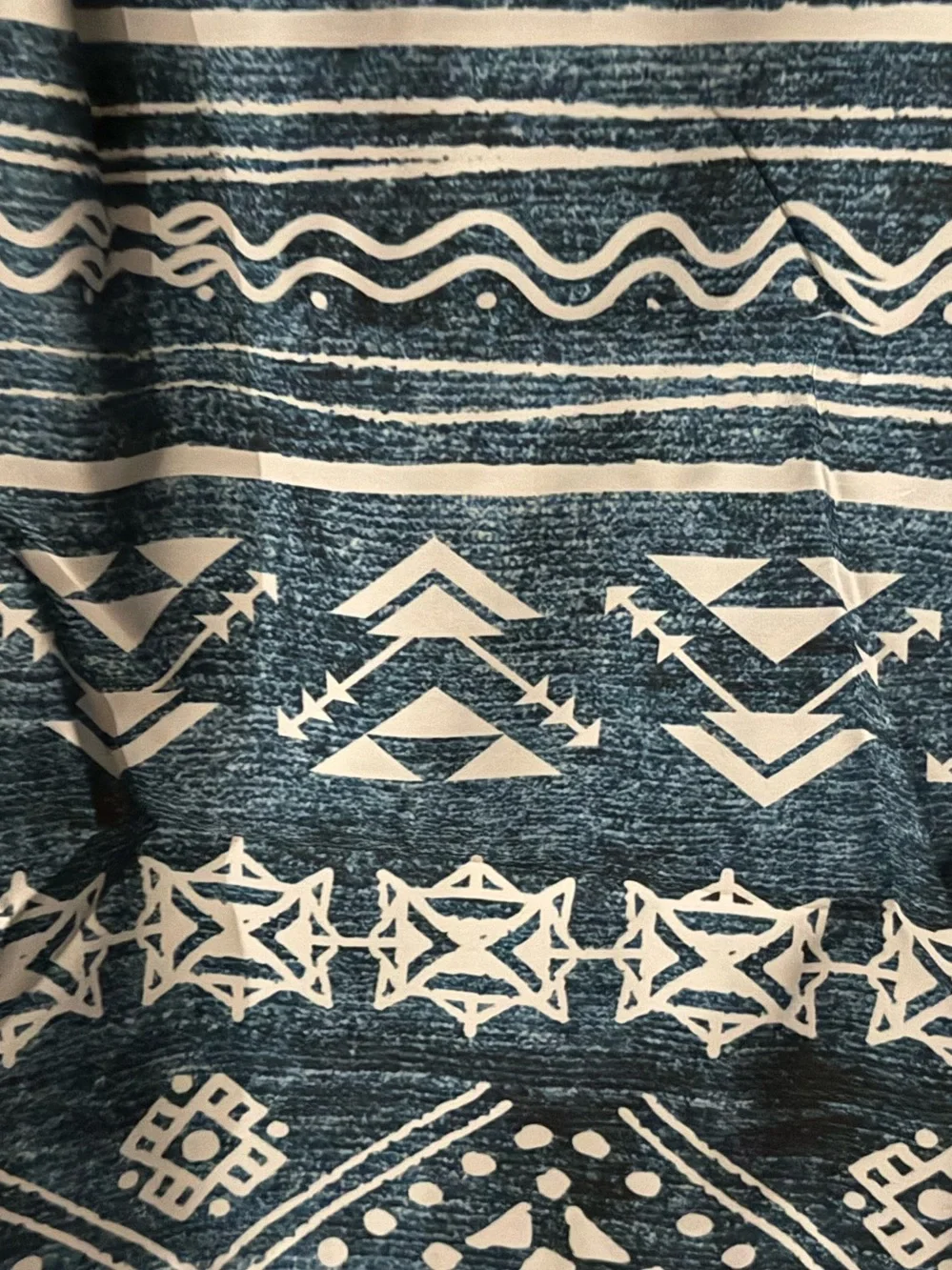 Blue and White Aztec Print shower curtain